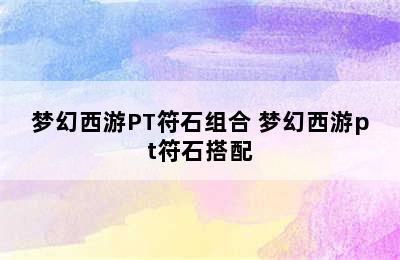 梦幻西游PT符石组合 梦幻西游pt符石搭配